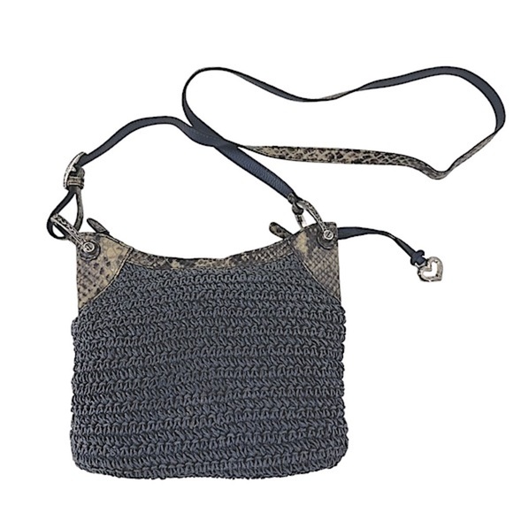 Brighton Blue and Tan Crossbody Bag - Picture 2 of 13